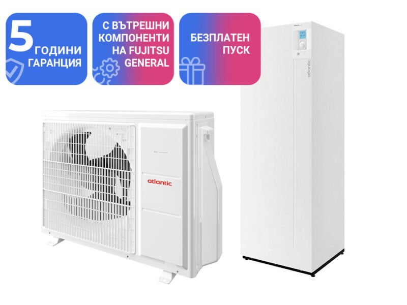 Heat pump Atlantic ALFEA EXTENSA DUO A.I. R32 6 — 5,5 kW, built-in boiler 190 L — heating and DHW