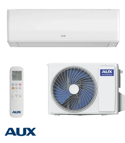 Инверторен климатик AUX Halo ASW-H09B6B4/HAR3DI-D0 – вътрешно и външно тяло с дистанционно