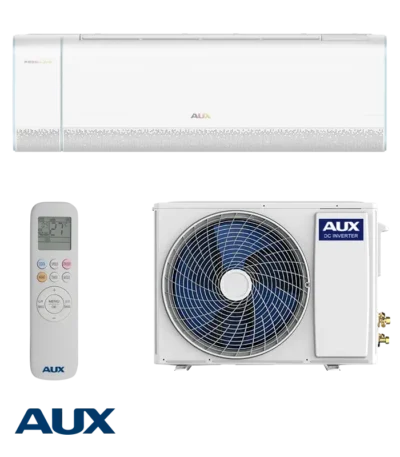 Инверторен климатик AUX Q-Plus ASW-H09B6C4/BQAR3DI-C1 – вътрешно и външно тяло с дистанционно