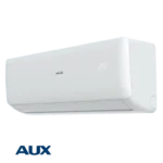 Вътрешно тяло на инверторен климатик AUX Freedom ECO ASW-H12C5E4 със страничен изглед и дисплей