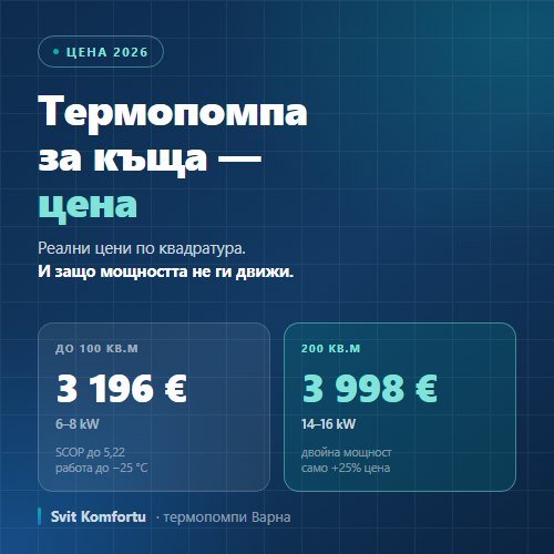 Термопомпа за къща — цена по квадратура